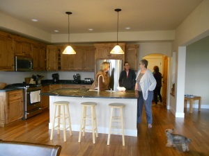 Beautiful hickory cabinets and soapstone counters.